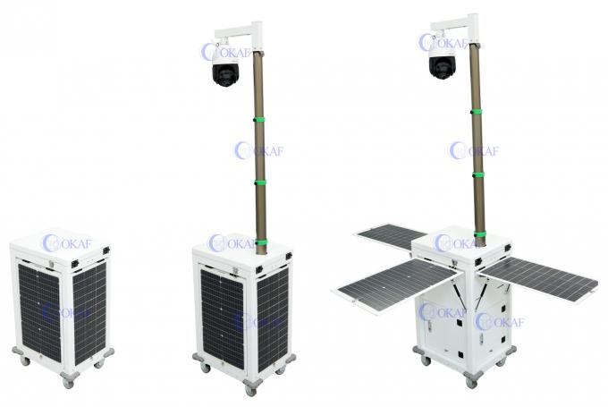 4G AI Camera Zonne-aangedreven mobiele beveiligingskast voor bouwterreinbewaking 0