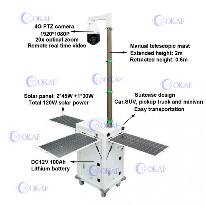 4G AI Camera Zonne-aangedreven mobiele beveiligingskast voor bouwterreinbewaking 1
