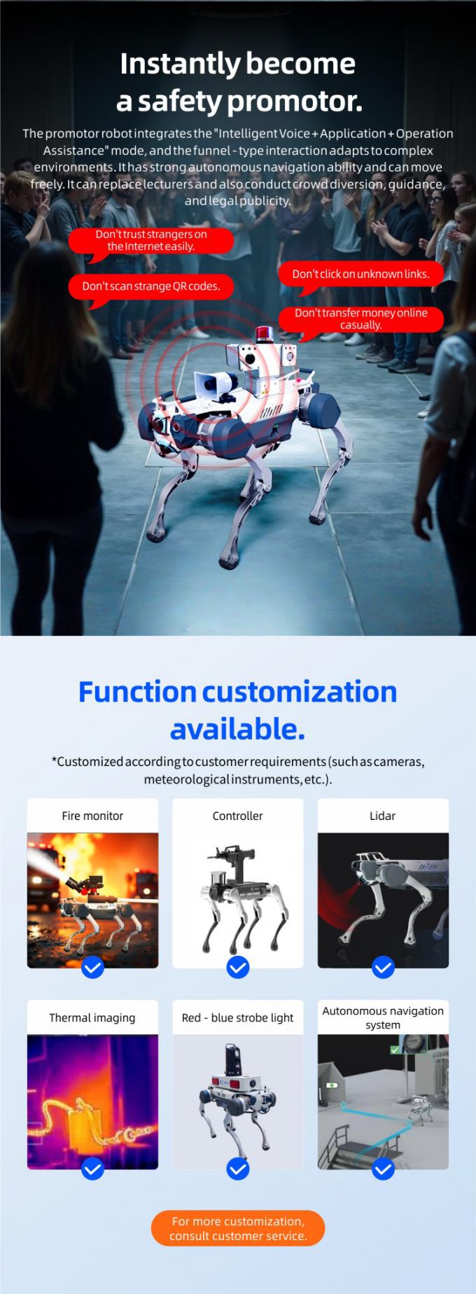 OKAF AI-bewaking Autonoom beveiligingspatrouillerobot Industrieel bewakingsrobot Hond Slimme beveiligingsrobot 6