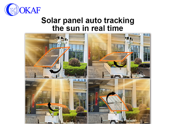 Off-Grid mobiel bewakingssysteem op zonne-energie 12m telescopische mast Solar CCTV-beveiligingstrailer voor bouwplaats
