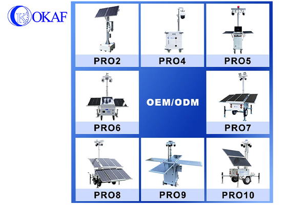 Off-Grid mobiel bewakingssysteem op zonne-energie 12m telescopische mast Solar CCTV-beveiligingstrailer voor bouwplaats