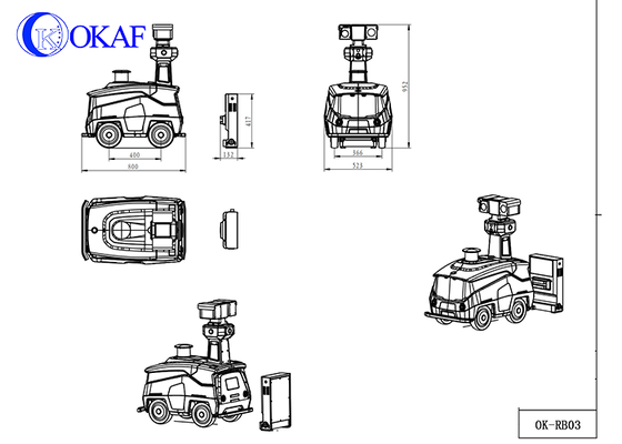 Veiligheidspatrouille Automatische oplaadbare intelligente robot voor grote fabrieken Schoolpoortwachter