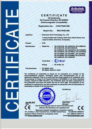 China Shenzhen Okaf Technology Co., Ltd. Certificaten